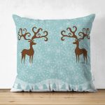 - Suet-K59-Gorsel - Realhomes Çift Taraflı Merry Christmas Dijital Baskılı Dekoratif Süet Yastık Kırlent Kılıfı Realhomes