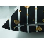 Çift Taraflı Çizgili Zemin Üzerinde Altın Kalpler Desenli Dijital Baskılı Dekoratif Süet Yastık Kırlent Kılıfı Realhomes