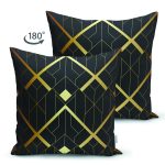 - Suet-K6149-Gorsel-1 - Realhomes Çift Taraflı Koyu Zeminde Altın Rengi Geometrik Desenli Dijital Baskılı Dekoratif Süet Yastık Kırlent Kılıfı Realhomes