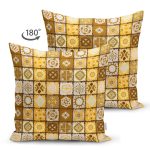 - Suet-K6335-Gorsel-1 - Realhomes Çift Taraflı Damalı Karmaşık Şekiller Desenli Dijital Baskılı Dekoratif Süet Yastık Kırlent Kılıfı Realhomes