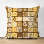 - Suet-K6335-Gorsel - Realhomes Çift Taraflı Damalı Karmaşık Şekiller Desenli Dijital Baskılı Dekoratif Süet Yastık Kırlent Kılıfı Realhomes