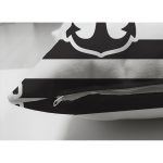 Çift Taraflı Siyah Çizgili Zemin Üzerinde Çapalı Dekoratif Modern Süet Yastık Kılıfı Realhomes