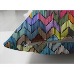 Çift Taraflı Rengarenk Geometrik Desenli Dijital Baskılı Dekoratif Süet Yastık Kırlent Kılıfı Realhomes