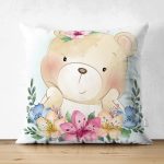 - Suet-K6588-Gorsel - Realhomes Çift Taraflı Sevimli Bebek Ayıcık Çocuk Odası Dijital Baskılı Dekoratif Süet Yastık Kırlent Kılıfı Realhomes