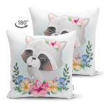 - Suet-K6591-Gorsel-1 - Realhomes Çift Taraflı Sevimli Bebek Rakun Çocuk Odası Dijital Baskılı Dekoratif Süet Yastık Kırlent Kılıfı Realhomes