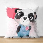 - Suet-K6607-Gorsel - Realhomes Çift Taraflı Sevimli Bebek Panda Çocuk Odası Dijital Baskılı Dekoratif Süet Yastık Kırlent Kılıfı Realhomes
