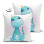 - Suet-K6620-Gorsel-1 - Realhomes Çift Taraflı Sevimli Yavru Dinozor Çocuk Odası Dijital Baskılı Dekoratif Süet Yastık Kırlent Kılıfı Realhomes