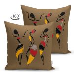 - Suet-K6722-Gorsel-1 - Realhomes Çift Taraflı Siyah Puanlı Zeminde Yaprak Tasarımı Dijital Baskılı Dekoratif Süet Yastık Kırlent Kılıfı Realhomes