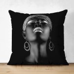 - Suet-K6742-Gorsel - Realhomes Çift Taraflı Siyahi Afrika Kadın Modern Dijital Baskılı Dekoratif Süet Yastık Kırlent Kılıfı Realhomes