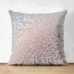 Çift Taraflı Simli Yüzey İllüstrasyon Dijital Baskılı Dekoratif Süet Yastık Kırlent Kılıfı Realhomes