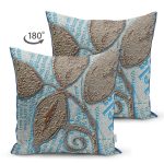 - Suet-K6764-Gorsel-1 - Realhomes Çift Taraflı Kabartma Yüzey Yaprak Desenli Dijital Baskılı Dekoratif Süet Yastık Kırlent Kılıfı Realhomes