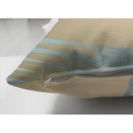 Çift Taraflı Mavi Zemin Yaprak İllüstrasyon Desenli Dijital Baskılı Dekoratif Süet Yastık Kırlent Kılıfı Realhomes