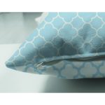 Çift Taraflı Mavi & Beyaz Ogea Desenli Dijital Baskılı Dekoratif Süet Yastık Kırlent Kılıfı Realhomes