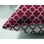 Çift Taraflı Bordo & Beyaz Ogea Desenli Dijital Baskılı Modern Süet Yastık Kırlent Kılıfı Realhomes