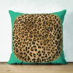 Çift Taraflı Leopar Desenli Dijital Baskılı Modern Süet Yastık Kırlent Kılıfı Realhomes