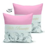 - Suet-K9286-Gorsel-1 - Realhomes Çift Taraflı Hello Beautiful Pembe & Mermer Dijital Baskılı Dekoratif Süet Yastık Kırlent Kılıfı Realhomes