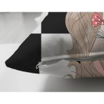 Çift Taraflı Dama Zeminli Fashion Girl Tasarımlı Dijital Baskılı Modern Süet Yastık Kırlent Kılıfı Realhomes
