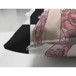 Çift Taraflı Dama Zeminli & Fotoğraf Çeken Kız Tasarımlı Dijital Baskılı Dekoratif Süet Yastık Kırlent Kılıfı Realhomes