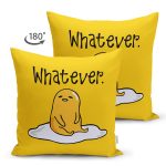 Çift Taraflı Özel Tasarım Whatever & Her Neyse Dijital Baskılı Modern Süet Yastık Kırlent Kılıfı Realhomes