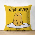 Çift Taraflı Özel Tasarım Whatever & Her Neyse Dijital Baskılı Modern Süet Yastık Kırlent Kılıfı Realhomes