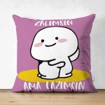 Çift Taraflı Özel Tasarım Zalımsın Ama Lazımsın Dijital Baskılı Modern Süet Yastık Kırlent Kılıfı Realhomes