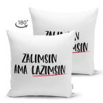 - Suet-K9313-Gorsel-1 - Realhomes Çift Taraflı Özel Tasarım Zalımsın Ama Lazımsın Dijital Baskılı Dekoratif Süet Yastık Kırlent Kılıfı Realhomes