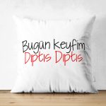 - Suet-K9316-Gorsel - Realhomes Çift Taraflı Özel Tasarım Bugün Keyfim Dıptıs Dıptıs Dijital Baskılı Modern Süet Yastık Kırlent Kılıfı Realhomes