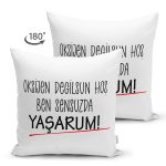 Çift Taraflı Özel Tasarım Oksijen Değilsin Dijital Baskılı Modern Süet Yastık Kırlent Kılıfı Realhomes