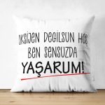 Çift Taraflı Özel Tasarım Oksijen Değilsin Dijital Baskılı Modern Süet Yastık Kırlent Kılıfı Realhomes