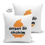 Çift Taraflı Özel Tasarım Serseri Bir Civcivim Dijital Baskılı Modern Süet Yastık Kırlent Kılıfı Realhomes