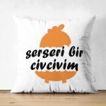 Çift Taraflı Özel Tasarım Serseri Bir Civcivim Dijital Baskılı Modern Süet Yastık Kırlent Kılıfı Realhomes