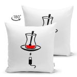 Çift Taraflı Özel Tasarım Çay Sevenlere Dijital Baskılı Modern Süet Yastık Kırlent Kılıfı Realhomes