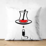 Çift Taraflı Özel Tasarım Çay Sevenlere Dijital Baskılı Modern Süet Yastık Kırlent Kılıfı Realhomes