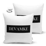 Çift Taraflı Özel Tasarım Devamke Dijital Baskılı Dekoratif Süet Yastık Kırlent Kılıfı Realhomes