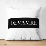 Çift Taraflı Özel Tasarım Devamke Dijital Baskılı Dekoratif Süet Yastık Kırlent Kılıfı Realhomes