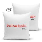 Çift Taraflı Özel Tasarım İncinmişsin Dedi Dijital Baskılı Dekoratif Süet Yastık Kırlent Kılıfı Realhomes