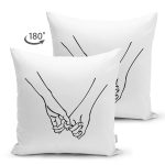 Çift Taraflı Özel Tasarım Sevgili Elleri Dijital Baskılı Dekoratif Süet Yastık Kırlent Kılıfı Realhomes