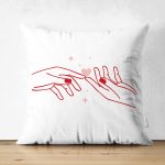 - Suet-K9346-Gorsel - Realhomes Çift Taraflı Özel Tasarım Bayan Elleri Dijital Baskılı Modern Süet Yastık Kırlent Kılıfı Realhomes