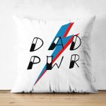 - Suet-K9349-Gorsel - Realhomes Çift Taraflı Özel Tasarım D A D & P W R Dijital Baskılı Dekoratif Süet Yastık Kırlent Kılıfı Realhomes