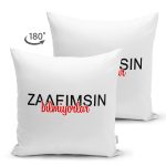 Çift Taraflı Özel Tasarım Zaafımsın Bilmiyorlar Dijital Baskılı Modern Süet Yastık Kırlent Kılıfı Realhomes