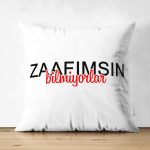 Çift Taraflı Özel Tasarım Zaafımsın Bilmiyorlar Dijital Baskılı Modern Süet Yastık Kırlent Kılıfı Realhomes