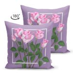 Çift Taraflı Özel Tasarım Gül Tasarımlı Dijital Baskılı Modern Süet Yastık Kırlent Kılıfı Realhomes