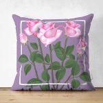 Çift Taraflı Özel Tasarım Gül Tasarımlı Dijital Baskılı Modern Süet Yastık Kırlent Kılıfı Realhomes