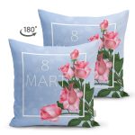 Çift Taraflı Özel Tasarım 8 Mart Gül Tasarımlı Dijital Baskılı Modern Süet Yastık Kırlent Kılıfı Realhomes