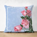Çift Taraflı Özel Tasarım Gül Tasarımlı Dijital Baskılı Modern Süet Yastık Kırlent Kılıfı Realhomes