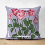 - Suet-K9360-Gorsel - Realhomes Çift Taraflı Özel Tasarım Gül Tasarımlı Dijital Baskılı Modern Süet Yastık Kırlent Kılıfı Realhomes