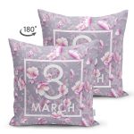 Çift Taraflı Özel Tasarım 8 March Gül Tasarımlı Dijital Baskılı Modern Süet Yastık Kırlent Kılıfı Realhomes