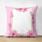 - Suet-K9367-Gorsel - Realhomes Çift Taraflı Özel Tasarım Gül Tasarımlı Dijital Baskılı Modern Süet Yastık Kırlent Kılıfı Realhomes