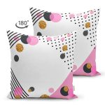 - Suet-K9368-Gorsel-1 - Realhomes Çift Taraflı Özel Tasarım Renkli Puantiye Detaylı Dijital Baskılı Modern Süet Yastık Kırlent Kılıfı Realhomes