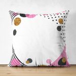 - Suet-K9368-Gorsel - Realhomes Çift Taraflı Özel Tasarım Renkli Puantiye Detaylı Dijital Baskılı Modern Süet Yastık Kırlent Kılıfı Realhomes